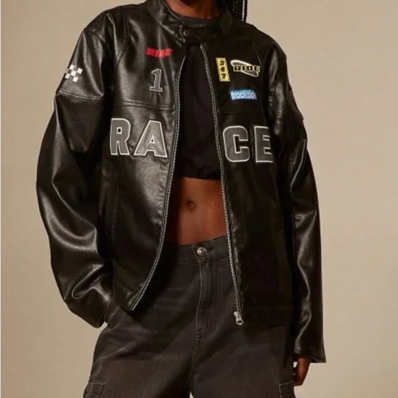 LEATHER RACE JACKET - Picture 3 of 3